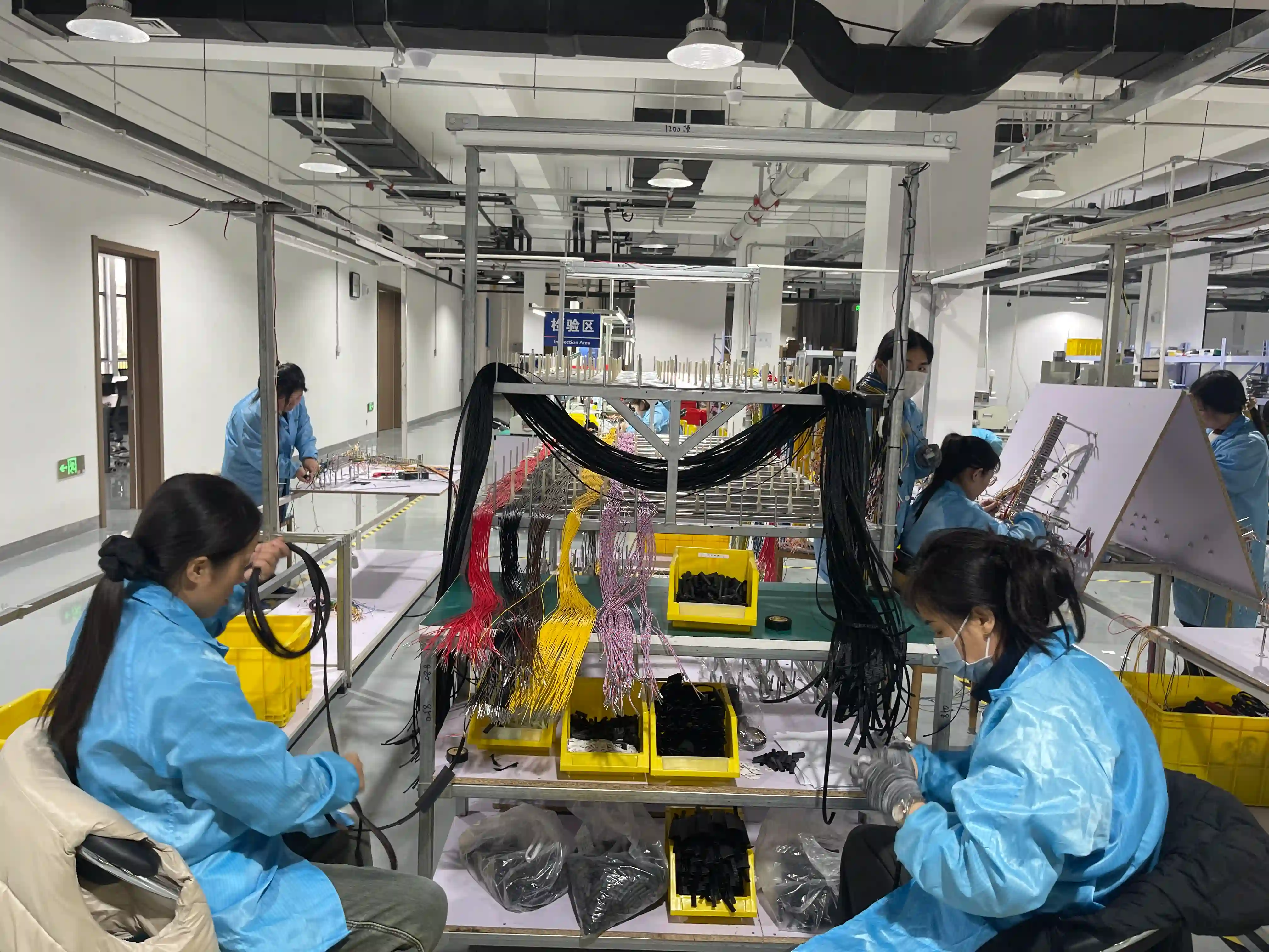 Cable assembly production line for industrial power and control interconnects